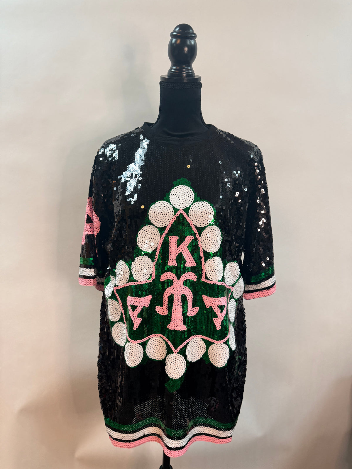 Sorority Sequin Jersey Shirt – Oversized Greek Paraphernalia Top