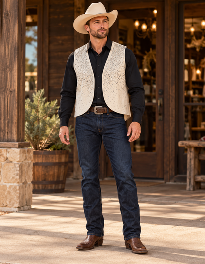 Cowboy Western Rodeo Rhinestone Embellished Vests