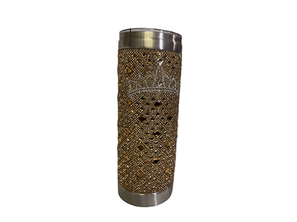 Rhinestone Tumbler With Metal Straw
