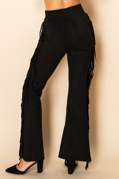 Fringed Suede Studded Pants