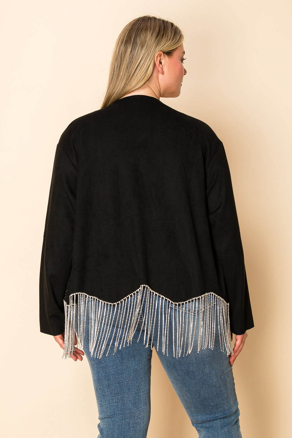 Stone Fringe Suede Jacket