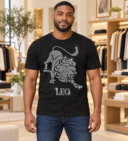Bling Zodiac Rhinestone Figure Graphic T-Shirts