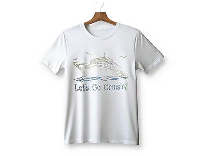 Gildan Let’s Go Cruisin: Silver and Royal Blue Rhinestone T-Shirt