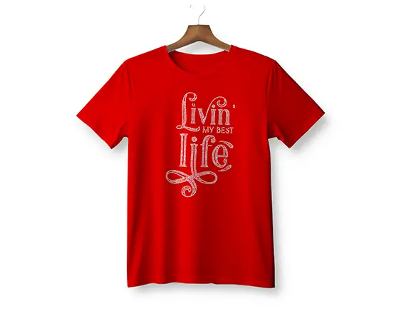 “Livin’ My Best Life” Rhinestone Gildan T-Shirt