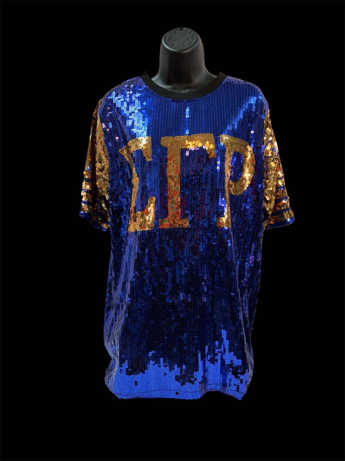 Sorority Sequin Jersey Shirt – Oversized Greek Paraphernalia Top