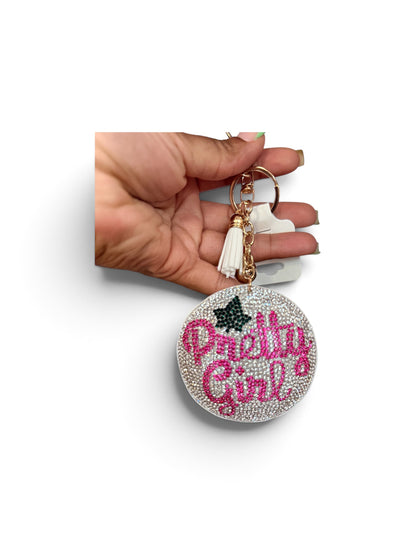 Sorority Rhinestone Keychain- Bling Purse Key Ring