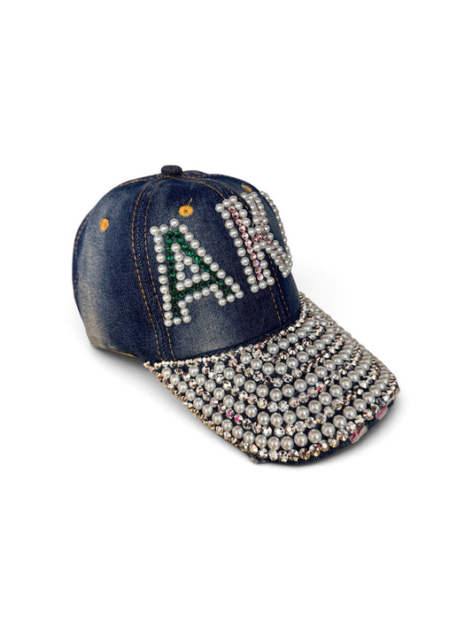 Bling Sorority Rhinestone & Pearl Caps | Greek Letter Hats