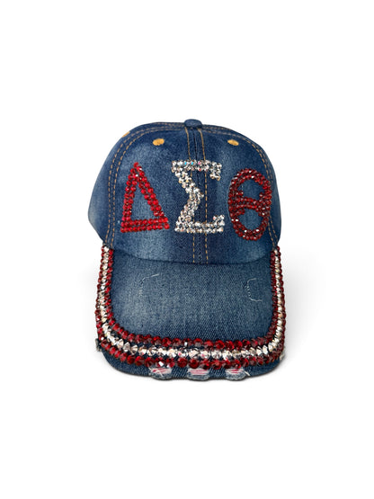 Bling Sorority Rhinestone & Pearl Caps | Greek Letter Hats