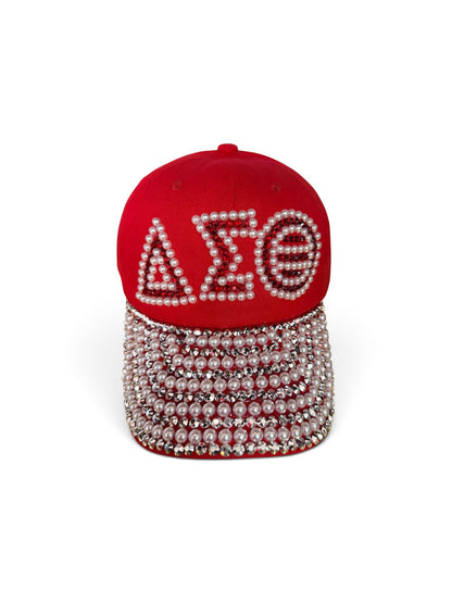 Bling Sorority Rhinestone & Pearl Caps | Greek Letter Hats