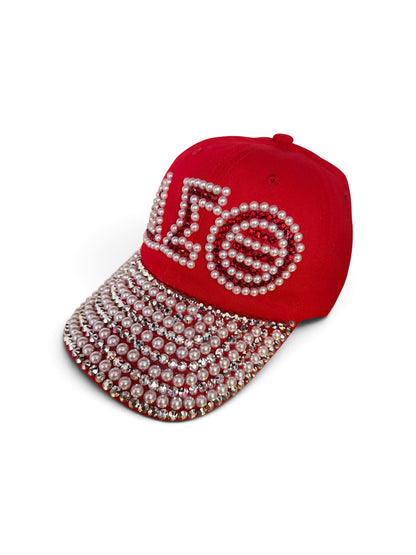 Bling Sorority Rhinestone & Pearl Caps | Greek Letter Hats