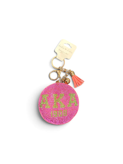 Sorority Rhinestone Keychain- Bling Purse Key Ring