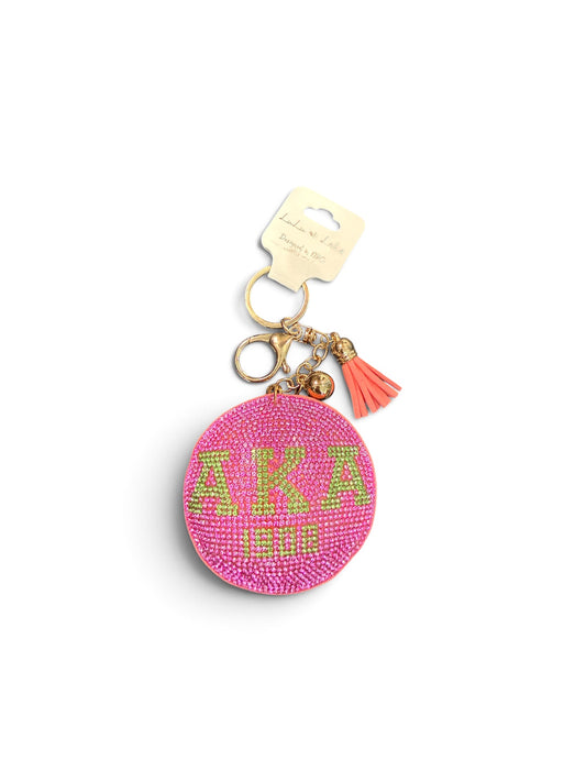 Sorority Rhinestone Keychain- Bling Purse Key Ring