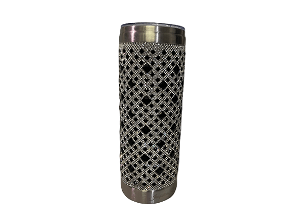 Rhinestone Tumbler With Metal Straw