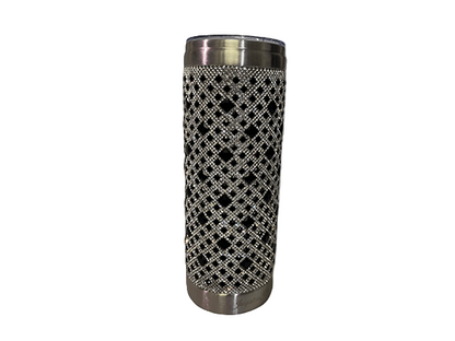 Rhinestone Tumbler With Metal Straw