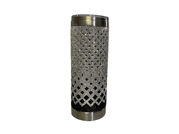Rhinestone Tumbler With Metal Straw