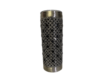 Rhinestone Tumbler With Metal Straw