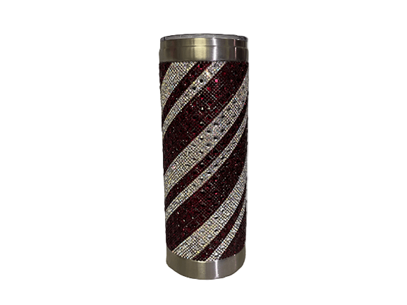 Rhinestone Tumbler With Metal Straw