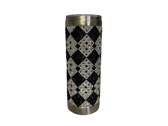 Rhinestone Tumbler With Metal Straw