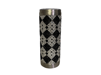 Rhinestone Tumbler With Metal Straw
