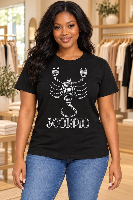 Bling Zodiac Rhinestone Figure Graphic T-Shirts
