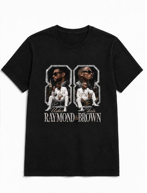 Usher Raymond & Chris Brown Graphic T-Shirt | R&B Concert Tee