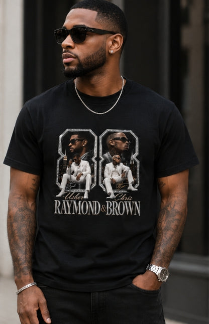 Usher Raymond & Chris Brown Graphic T-Shirt | R&B Concert Tee