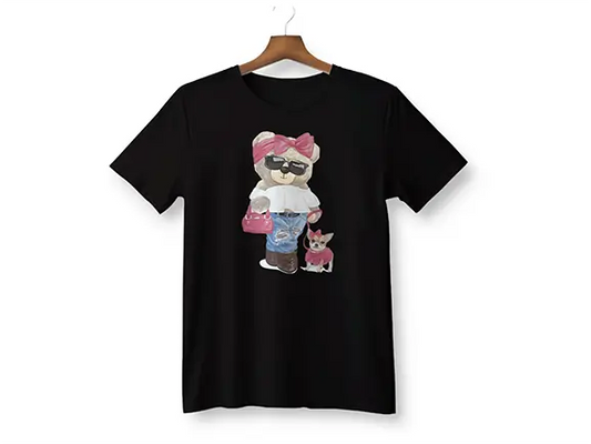 Walking My Dog Bear Gildan T-Shirt