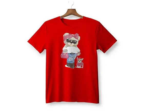 Walking My Dog Bear Gildan T-Shirt