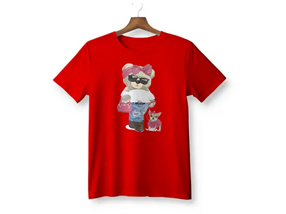 Walking My Dog Bear Gildan T-Shirt