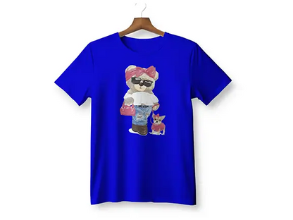 Walking My Dog Bear Gildan T-Shirt