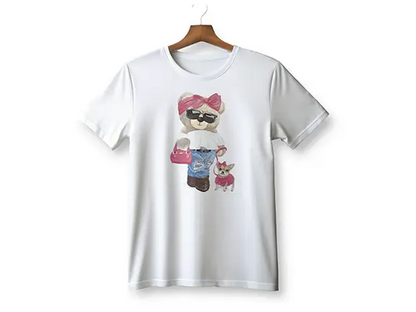 Walking My Dog Bear Gildan T-Shirt