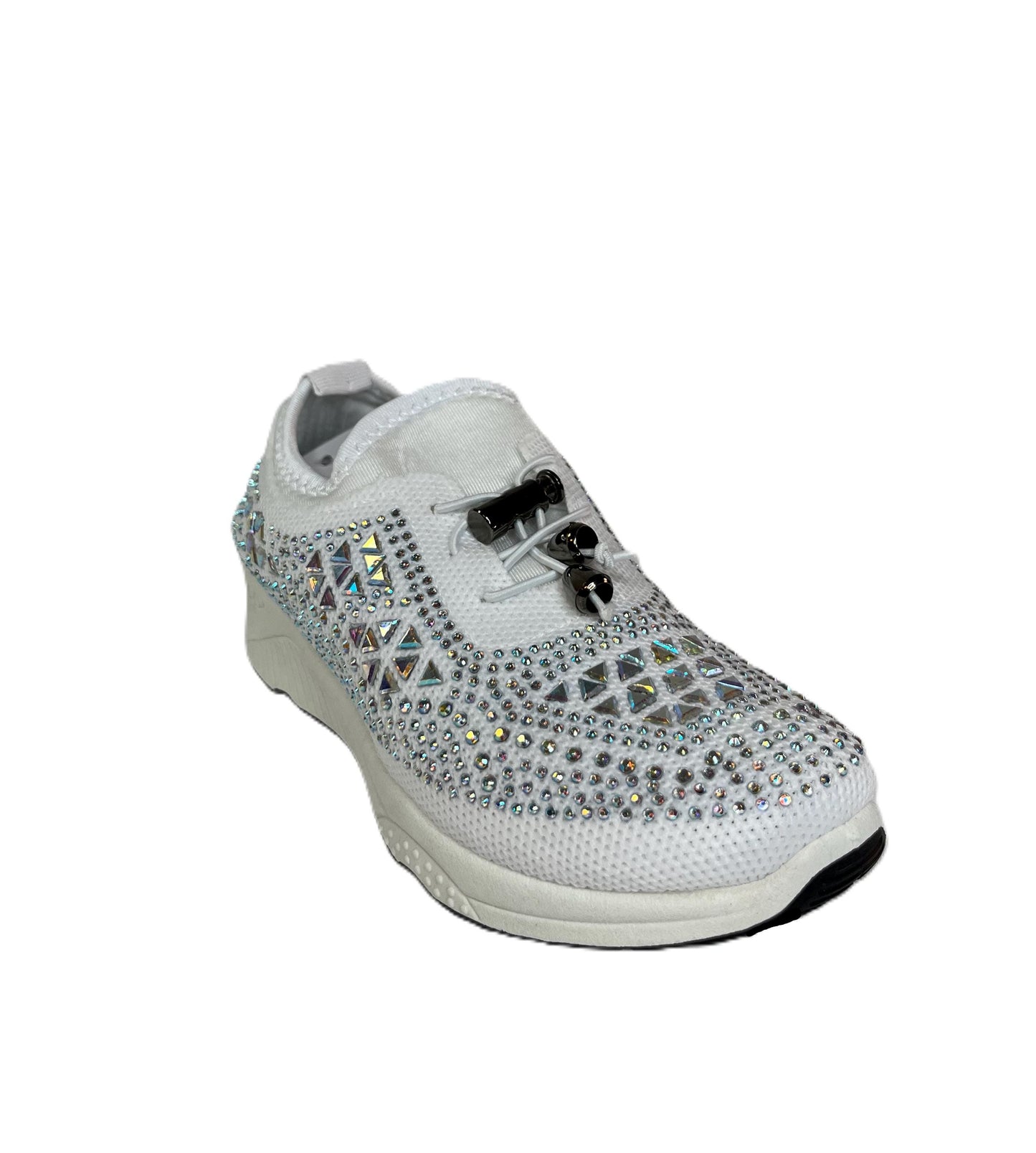 Golden Road Sneakers Girls Sparkly Rhinestone Sneakers – Bling Casual Shoes for Little Girls, Mesh Trainers with Crystals