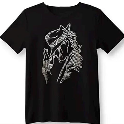 Celebrity Shirts - Celebrity Rhinestone T-Shirt - Michael Jackson Shirt