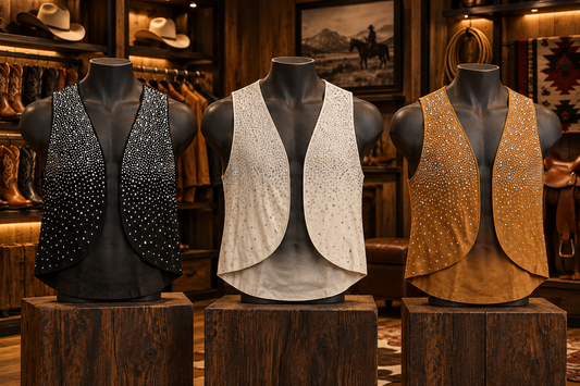 Cowboy Western Rodeo Rhinestone Embellished Vests