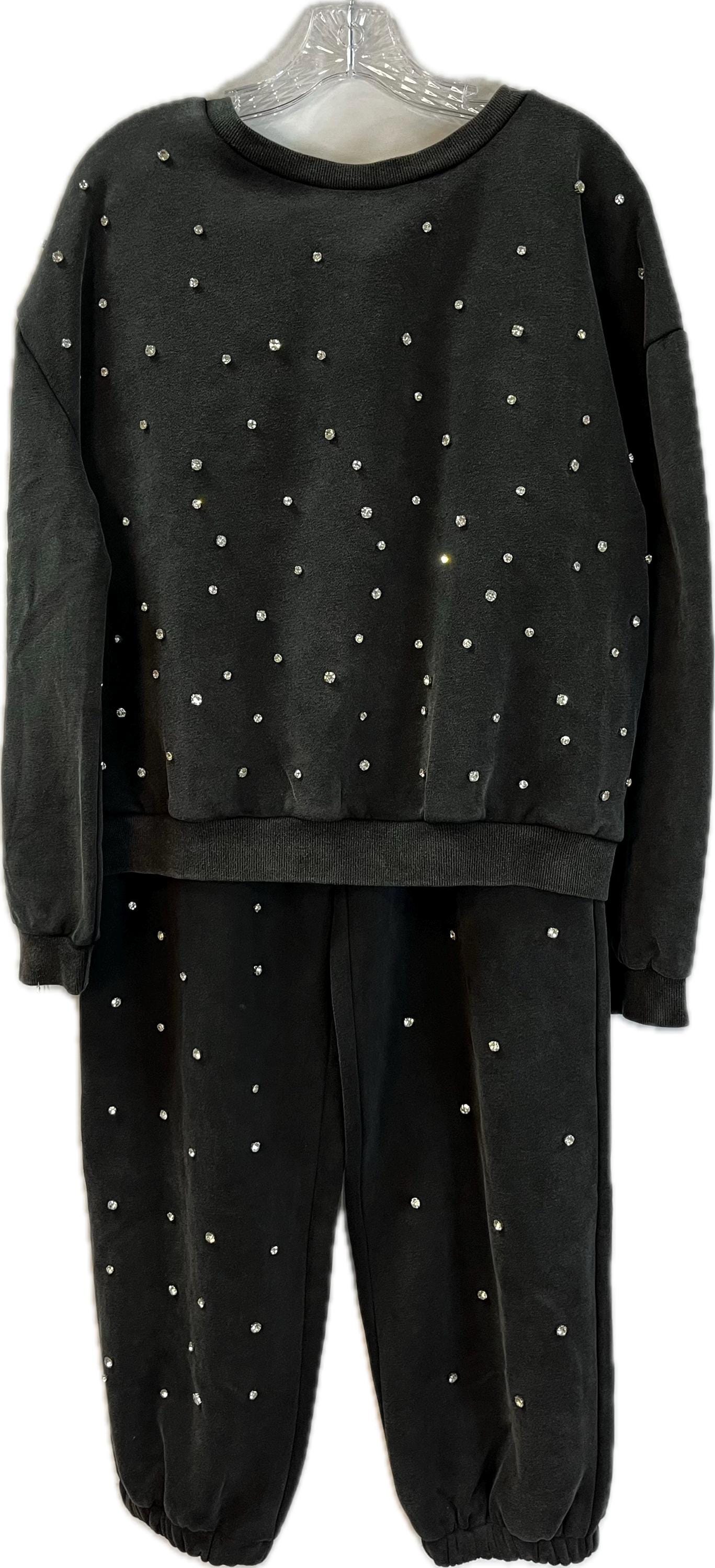 Shine Bright Jogger Set - Two Piece Rhinestone Set