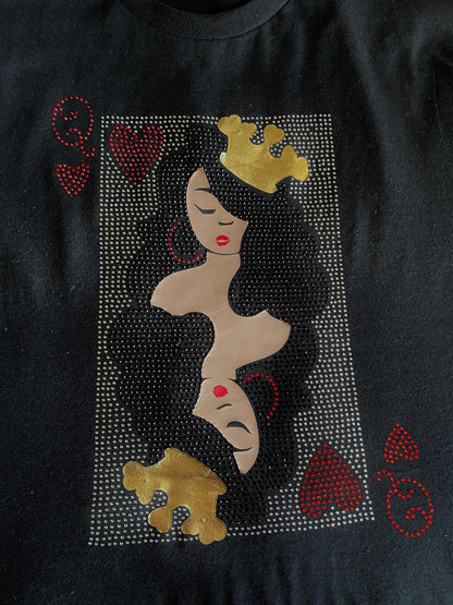 Queen of Hearts Rhinestone T Shirt