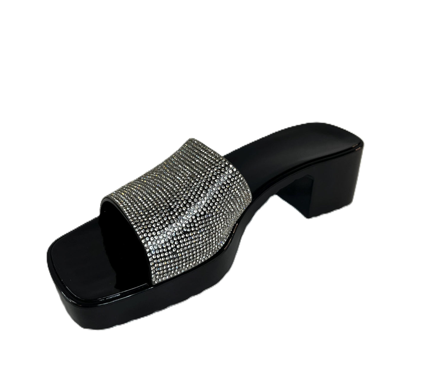 Dazzle Summer Sandals Rhinestone Slide Sandals for Women – Sparkly Glam Flats, Bling Slip-On Summer Shoes, Crystal Embellished Sandals