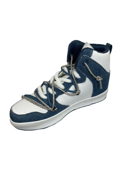 Liliana Denim Rhinestone Chain Sneakers