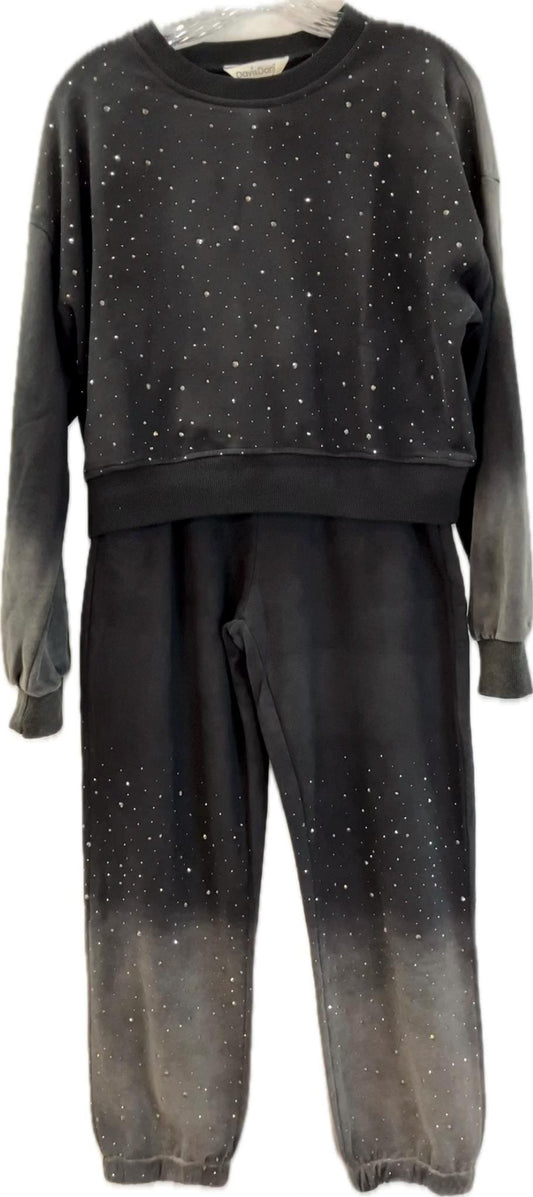 Ombre Two Piece Jogger Set Ft. Rhinestones