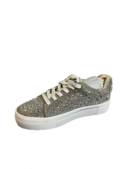 Cozzy Rhinestone Sneakers - Rhinestone Glitter Sneakers | Sparkly Lace-Up Shoes