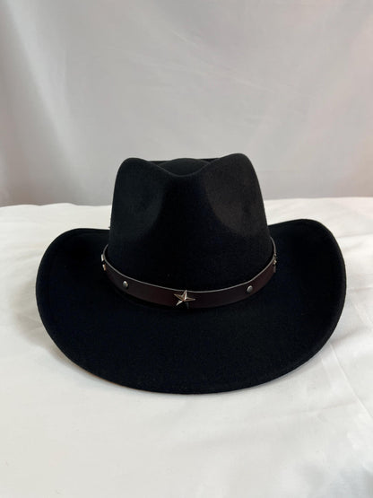 Western Style Cowboy Cowgirl Hat with Star Belt Band - Western Rodeo