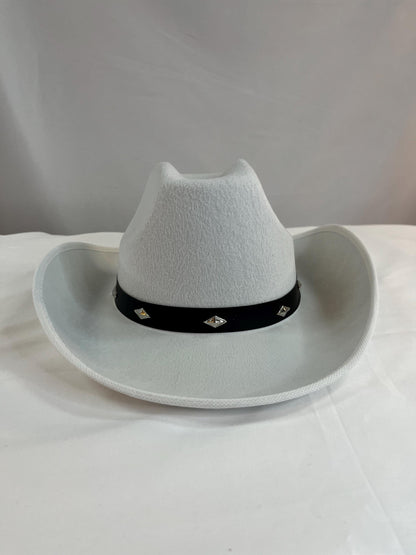 Western Style Cowboy Hat with Diamond Studded Band- Stylish Felt Cowboy Hat with Studded Band | Western Rodeo Hat for Men & Women