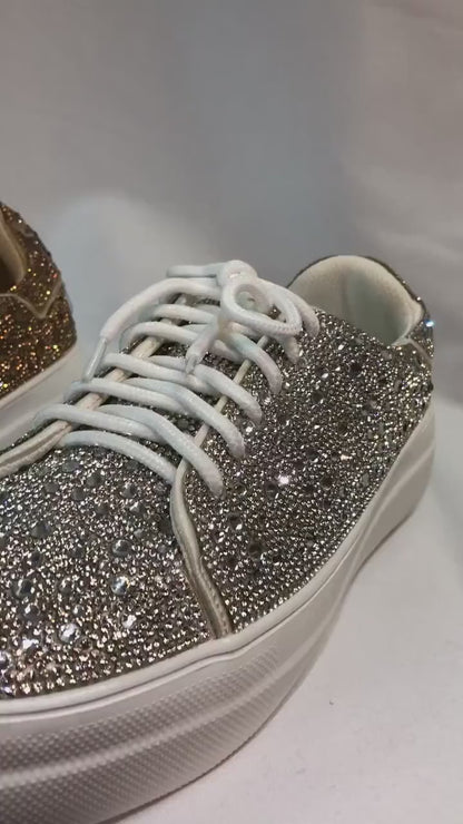 Rhinestone Sneakers - Sparkly Platform Sneakers