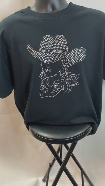 Gildan Rhinestone Cowgirl: All Silver Rhinestones