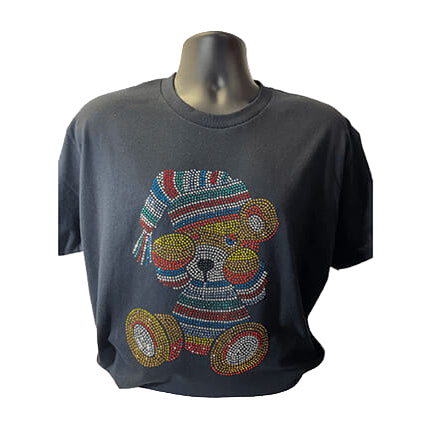 Gildan Multi-Color Rhinestone Sleepy Eyed Teddy Bear