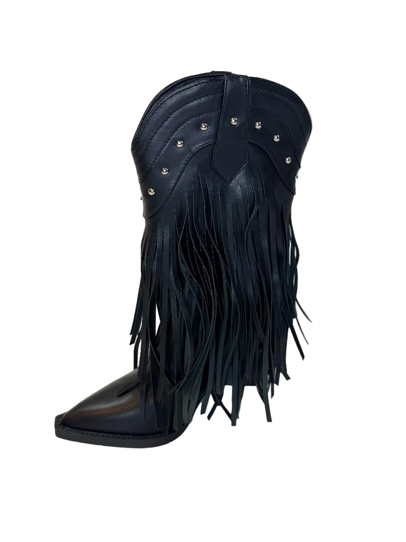 Western Fringe Studded Cowgirl Boot